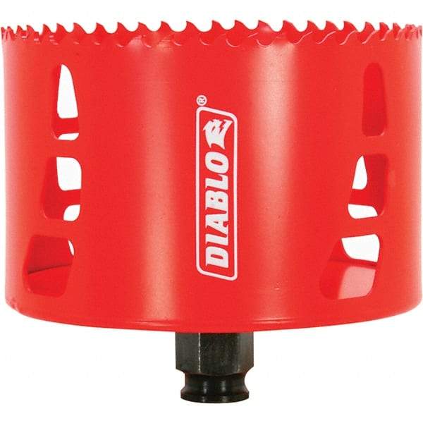 Freud - 4" Diam, 2-3/8" Cutting Depth, Hole Saw - Bi-Metal Saw, Toothed Edge - Benchmark Tooling