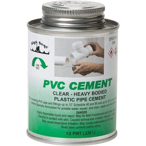 Black Swan - 1/2 Pt Heavy Duty Cement - Clear, Use with PVC - Benchmark Tooling