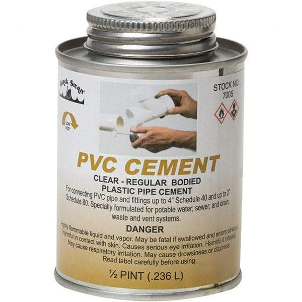 Black Swan - 1/2 Pt Regular Bodied Cement - Clear, Use with PVC - Benchmark Tooling