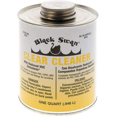 Black Swan - 1 Qt All-Purpose Cleaner - Clear, Use with ABS, PVC & CPVC up to 6" Diam - Benchmark Tooling