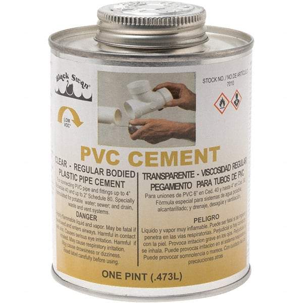 Black Swan - 1 Pt Regular Bodied Cement - Clear, Use with PVC - Benchmark Tooling