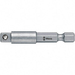 Wera - Socket Adapters & Universal Joints Type: Square-Drive to Hex Bit Adapter Male Size: 1/4 - Benchmark Tooling