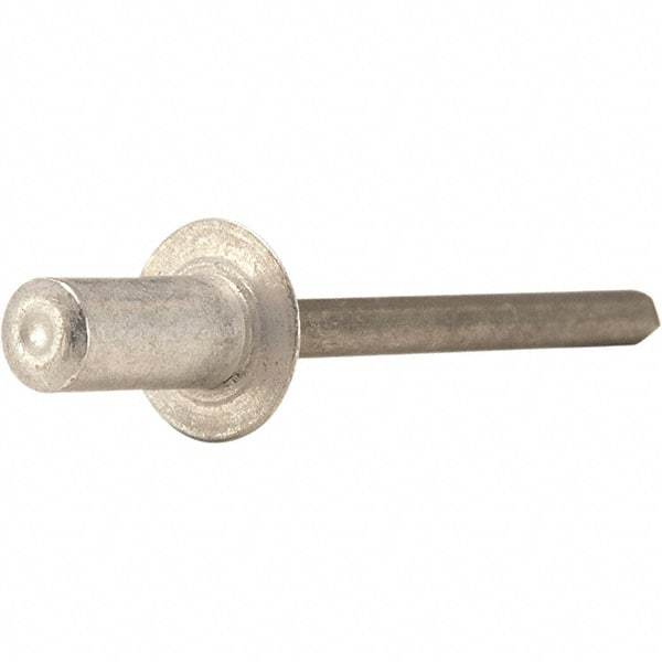 STANLEY Engineered Fastening - Size 5 Dome Head Aluminum Closed End Blind Rivet - Steel Mandrel, 0.126" to 0.187" Grip, 5/32" Head Diam, 0.16" to 0.164" Hole Diam, - Benchmark Tooling