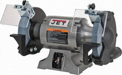 Jet - 8" Wheel Diam x 1" Wheel Width, 1 hp Grinder - 5/8" Arbor Hole Diam, 1 Phase, 3,450 Max RPM, 115 Volts - Benchmark Tooling