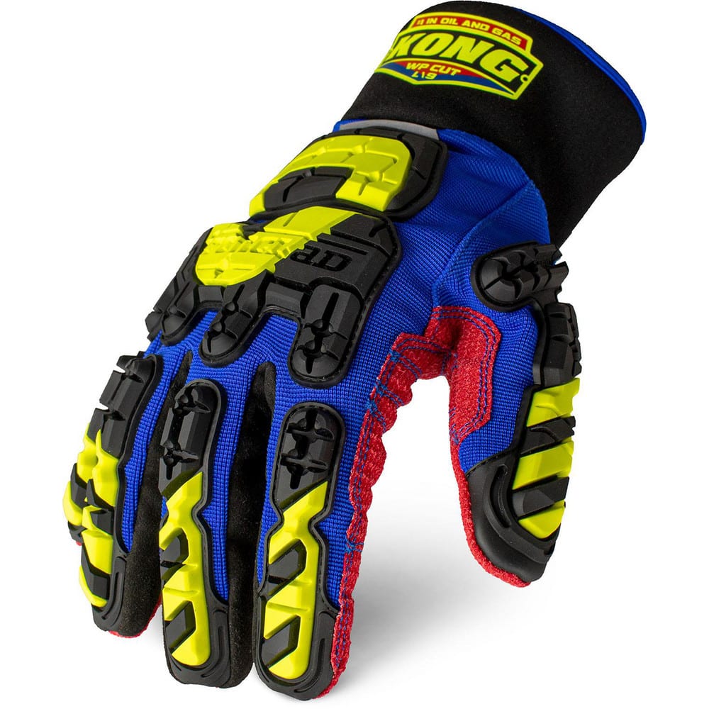 Puncture-Resistant Gloves:  Size  2X-Large,  ANSI Cut  A7,  ANSI Puncture  4,  Polyurethane,  Nylon Blue & Red,  Palm Coated,  Polyester Lined,  Nylon Back,  Textured Grip,  ANSI Abrasion  4