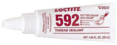 Loctite - 50 mL Tube, White, Medium Strength Paste Threadlocker - Series 592, 72 hr Full Cure Time, Hand Tool, Heat Removal - Benchmark Tooling