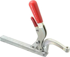 De-Sta-Co - 3558.58 N Load Capacity, 2.72" Throat Depth, 10.86" OAL, Carbon Steel, Hold Down Plier Clamp - M10 Spindle, Red Handle, Spindle End - Benchmark Tooling