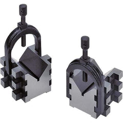 TESA Brown & Sharpe - 2" Max Capacity, 90° Angle, Hardened Steel V-Block - 2-1/2" Long x 2-1/2" Wide x 2" High, Sold as 2 Block Set - Benchmark Tooling