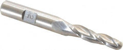 Made in USA - 2° Taper Angle per Side, 1/4" Small End Diam, 1-1/4" LOC, High Speed Steel 3 Flute Tapered Ball End Mill - 3-1/8" OAL, 3/8" Shank Diam - Benchmark Tooling