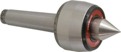 Rohm - MT3 Taper Shank, 2.362" Head Diam 500 Lb Capacity Live Center - 5,000 Max RPM, 1.661" Head Length, 63/64" Point Diam, 1.221" Point Len, 1,100 Lb Max Workpc, 6.319" OAL, Standard Point - Benchmark Tooling