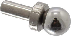 Jergens - 9.53mm Ball Diam, 4.75mm Shank Diam, Stainless Steel Checking Tooling Ball - 3/4" Ball Center to Shank Bottom, 0.3" Ball Center to Shoulder Bottom, with Shoulder, Breakaway - Benchmark Tooling