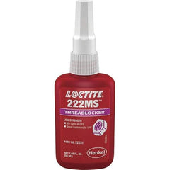 Loctite - 50 mL Bottle, Purple, Low Strength Liquid Threadlocker - Series 222, 24 hr Full Cure Time, Hand Tool Removal - Benchmark Tooling