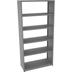 Tennsco - 6 Shelf Starter Open Steel Shelving - 42" Wide x 88" High x 18" Deep, Medium Gray - Benchmark Tooling