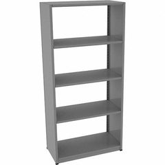 Tennsco - 5 Shelf Starter Open Steel Shelving - 36" Wide x 76" High x 18" Deep, Medium Gray - Benchmark Tooling