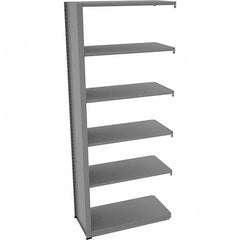 Tennsco - 6 Shelf Add-On Open Steel Shelving - 36" Wide x 88" High x 18" Deep, Medium Gray - Benchmark Tooling