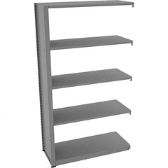 Tennsco - 5 Shelf Add-On Open Steel Shelving - 42" Wide x 76" High x 18" Deep, Medium Gray - Benchmark Tooling