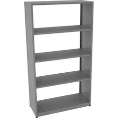 Tennsco - 5 Shelf Starter Open Steel Shelving - 42" Wide x 76" High x 18" Deep, Medium Gray - Benchmark Tooling