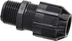 Thomas & Betts - 1/8 to 3/8" Cable Capacity, Liquidtight, Straight Strain Relief Cord Grip - 1/2 NPT Thread, 2-1/8" Long, Nylon - Benchmark Tooling