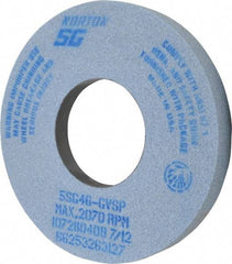 Norton - 12" Diam x 5" Hole x 1-1/2" Thick, G Hardness, 46 Grit Surface Grinding Wheel - Ceramic, Type 5, Coarse Grade, 2,070 Max RPM, Vitrified Bond, One-Side Recess - Benchmark Tooling