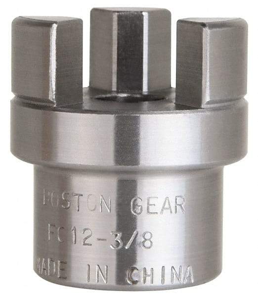 Boston Gear - 3/8" Max Bore Diam, FC12 Coupling Size, Flexible Half Coupling - 1-1/4" OD, 2.32" OAL, Steel - Benchmark Tooling