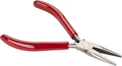 Proto - 5" OAL, 1-3/16" Jaw Length x 7/16" Jaw Width, Long Nose Needle Nose Pliers - Serrated Jaw, Plastisol Handles - Benchmark Tooling