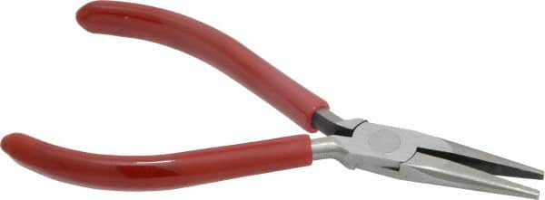 Proto - 4-7/8" OAL, 1-3/16" Jaw Length x 7/16" Jaw Width, Long Nose Needle Nose Pliers - Serrated Jaw, Plastisol Handles - Benchmark Tooling