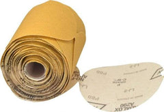 Norton - 5" Diam, 80 Grit Aluminum Oxide Adhesive PSA Disc - Coarse Grade, Gold, C Weighted Backing, Flexible - Benchmark Tooling
