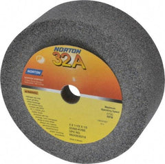 Norton - 4" Diam, 1/2" Hole Size, 1-1/2" Overall Thickness, 60 Grit, Type 6 Tool & Cutter Grinding Wheel - Medium Grade, Aluminum Oxide, K Hardness, Vitrified Bond, 5,730 RPM - Benchmark Tooling