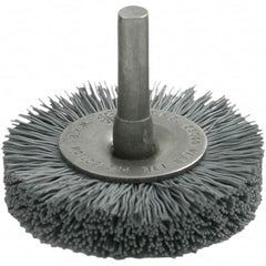 Brush Research Mfg. - 1-1/4" OD, Crimped Abrasive Nylon Wheel Brush - 7/16" Face Width, 1/8" Trim Length, 25,000 RPM - Benchmark Tooling