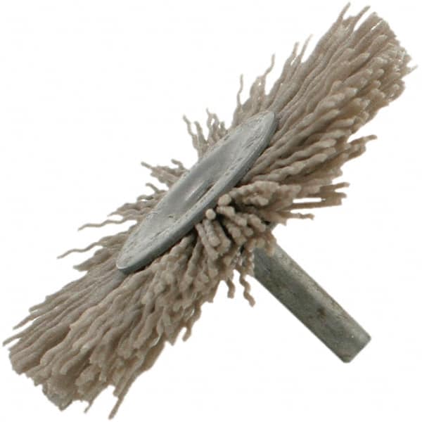 Brush Research Mfg. - 2-1/2" OD, Crimped Abrasive Nylon Wheel Brush - 7/16" Face Width, 11/16" Trim Length, 25,000 RPM - Benchmark Tooling