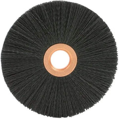 Brush Research Mfg. - 2" OD, 5/8" Arbor Hole, Crimped 6-12 Nylon Wheel Brush - 3/8" Face Width, 1/2" Trim Length, 20,000 RPM - Benchmark Tooling