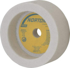 Norton - 3-1/2" Diam, 1/2" Hole Size, 1-1/2" Overall Thickness, 60 Grit, Type 6 Tool & Cutter Grinding Wheel - Medium Grade, Aluminum Oxide, K Hardness, Vitrified Bond, 6,550 RPM - Benchmark Tooling