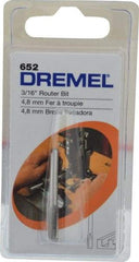 Dremel - 3/16" Diam, 1/8" Shank Diam, Straight Router Bit - 1-13/64" Overall Length, High Speed Steel - Benchmark Tooling