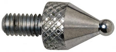 Mitutoyo - M2.5x0.45, 1.8mm Ball Diam, Carbide Ball Contact Point - 7.3mm Contact Point Length, Use with AGD 1,2,3,4 - Benchmark Tooling