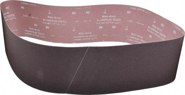 Norton - 6" Wide x 60" OAL, 80 Grit, Aluminum Oxide Abrasive Belt - Aluminum Oxide, Medium, Coated, X Weighted Cloth Backing, Series R228 - Benchmark Tooling