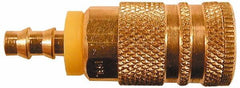 Coilhose Pneumatics - Hose Barb Industrial Pneumatic Hose Coupler - Brass, 1/4" Body Diam, 1/4" Hose ID - Benchmark Tooling