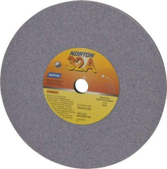 Norton - 6" Diam x 1/2" Hole x 1/4" Thick, K Hardness, 60 Grit Surface Grinding Wheel - Aluminum Oxide, Type 1, Medium Grade, 4,140 Max RPM, Vitrified Bond, No Recess - Benchmark Tooling