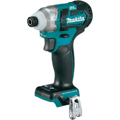 Makita - 12 Volt, 1/4" Drive, 100 Ft/Lb Torque, Cordless Impact Driver - Pistol Grip Handle, 3900 RPM, Lithium-Ion, Bare Tool - Benchmark Tooling