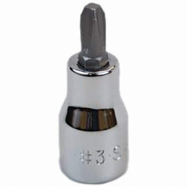 SK - Screwdriver & Drag Link Sockets - 3/8"DR #3 CHRM PHILLIPS SCRDRVR SCKT BIT - Benchmark Tooling