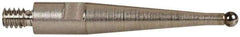 TESA Brown & Sharpe - 1mm Ball Diam, Carbide, Ball Test Indicator Contact Point - 1/2" Contact Point Length, Use with Brown & Sharpe TESATAST Dial Test Indicators - Benchmark Tooling