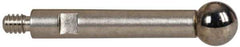 TESA Brown & Sharpe - 3mm Ball Diam, Carbide, Ball Test Indicator Contact Point - 1/2" Contact Point Length, Use with Brown & Sharpe TESATAST Dial Test Indicators - Benchmark Tooling