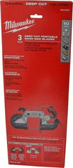 Milwaukee Tool - 3' 8-7/8" Long x 0.02" Thick, 10 Teeth per Inch, Portable Band Saw Blade - Bi-Metal Blade, High Speed Steel Teeth, Toothed Edge - Benchmark Tooling