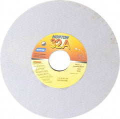 Norton - 7" Diam x 1-1/4" Hole x 1/2" Thick, J Hardness, 120 Grit Surface Grinding Wheel - Aluminum Oxide, Type 1, Fine Grade, 3,600 Max RPM, Vitrified Bond, No Recess - Benchmark Tooling