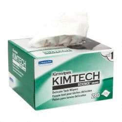 Kimtech - Dry Clean Room/Lab/Critical Task Wipes - Pop-Up, 8-3/8" x 4-3/8" Sheet Size, White - Benchmark Tooling