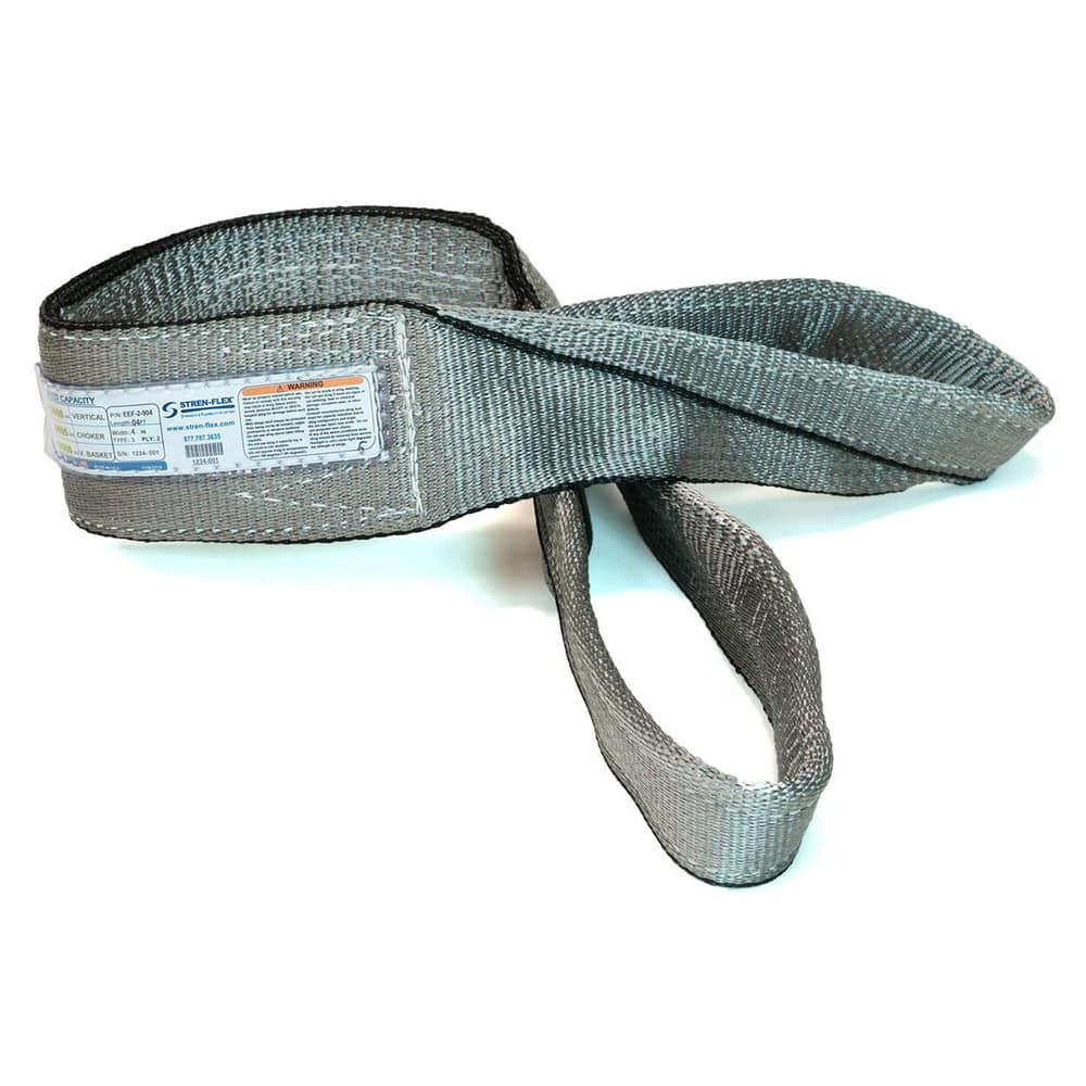 Slings & Tiedowns (Load-Rated); Sling Type: Eye & Eye; Length (Feet): 8; Vertical Capacity (Lb.): 9600; Choker Capacity (Lb.): 7600; Width (Inch): 6; Basket Capacity (Lb.): 19200; Eye Type: Twisted Eye; Sling Material: Polyester; Sling Width: 6 in; Eye Le