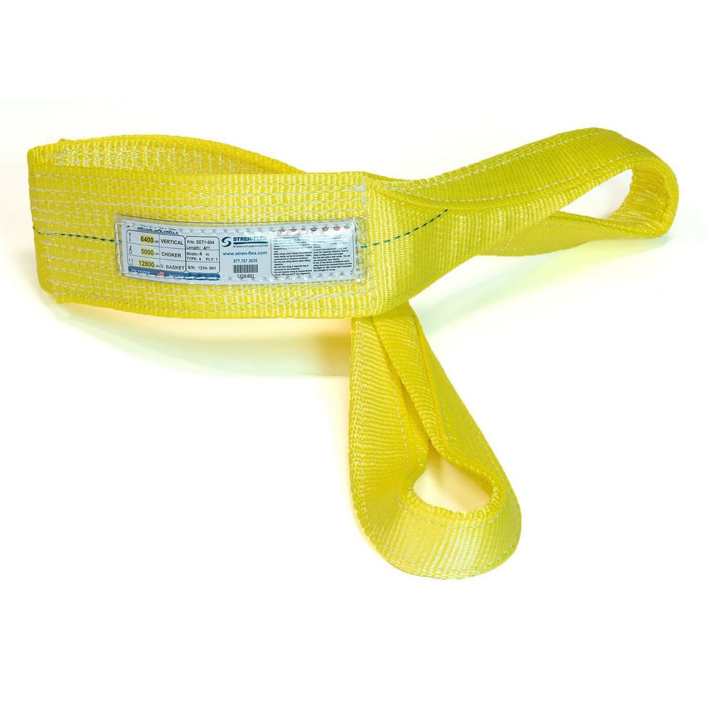 Slings & Tiedowns (Load-Rated); Sling Type: Eye & Eye; Length (Feet): 18; Vertical Capacity (Lb.): 4800; Choker Capacity (Lb.): 3800; Width (Inch): 3; Basket Capacity (Lb.): 9600; Eye Type: Twisted Eye; Sling Material: Polyester; Sling Width: 3 in; Eye Le