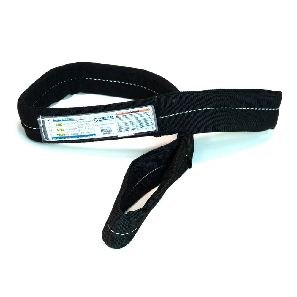 Slings & Tiedowns (Load-Rated); Sling Type: Eye & Eye; Length (Feet): 14; Vertical Capacity (Lb.): 1600; Choker Capacity (Lb.): 1200; Width (Inch): 1; Basket Capacity (Lb.): 3200; Eye Type: Flat Eye; Sling Material: Nylon; Sling Width: 1 in; Eye Length: 1