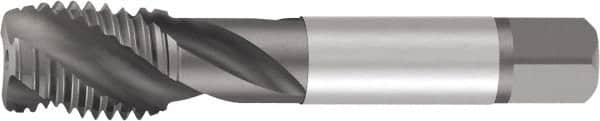 Emuge - 1/2-20 UNF 4 Flute 2B Modified Bottoming Spiral Flute Tap - Cobalt, Oxide Finish, 3-3/8" OAL, Right Hand Flute, Right Hand Thread - Exact Industrial Supply