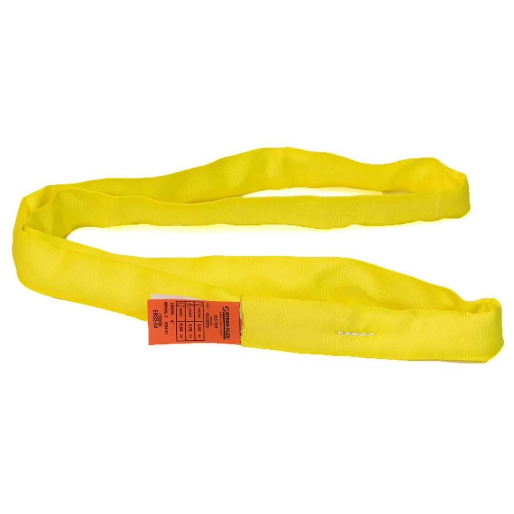 Slings & Tiedowns (Load-Rated); Sling Type: Round; Length (Feet): 3; Vertical Capacity (Lb.): 8400; Choker Capacity (Lb.): 6720; Basket Capacity (Lb.): 16800; Eye Type: No Eye; Sling Material: Polyester; Sling Width: 2.1 in; Sling Diameter: 1.1 in; Maximu