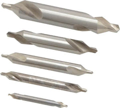 Keo - 5 Piece, #1 to 5, Plain Edge, High Speed Steel Combo Drill & Countersink Set - 60° Incl Angle - Benchmark Tooling